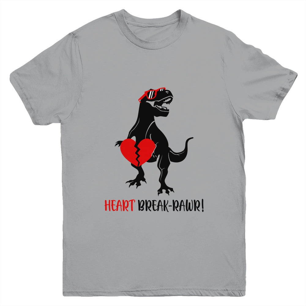 Heart Break Rawr Funny Valentine Dinosaur Heartbreaker Youth Youth Shirt | Teecentury.com