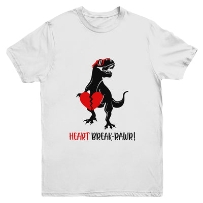 Heart Break Rawr Funny Valentine Dinosaur Heartbreaker Youth Youth Shirt | Teecentury.com