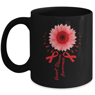 Heart Disease Awareness Month Sunflower For Women Go Red Mug | teecentury