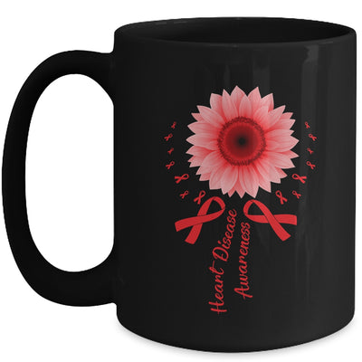 Heart Disease Awareness Month Sunflower For Women Go Red Mug | teecentury