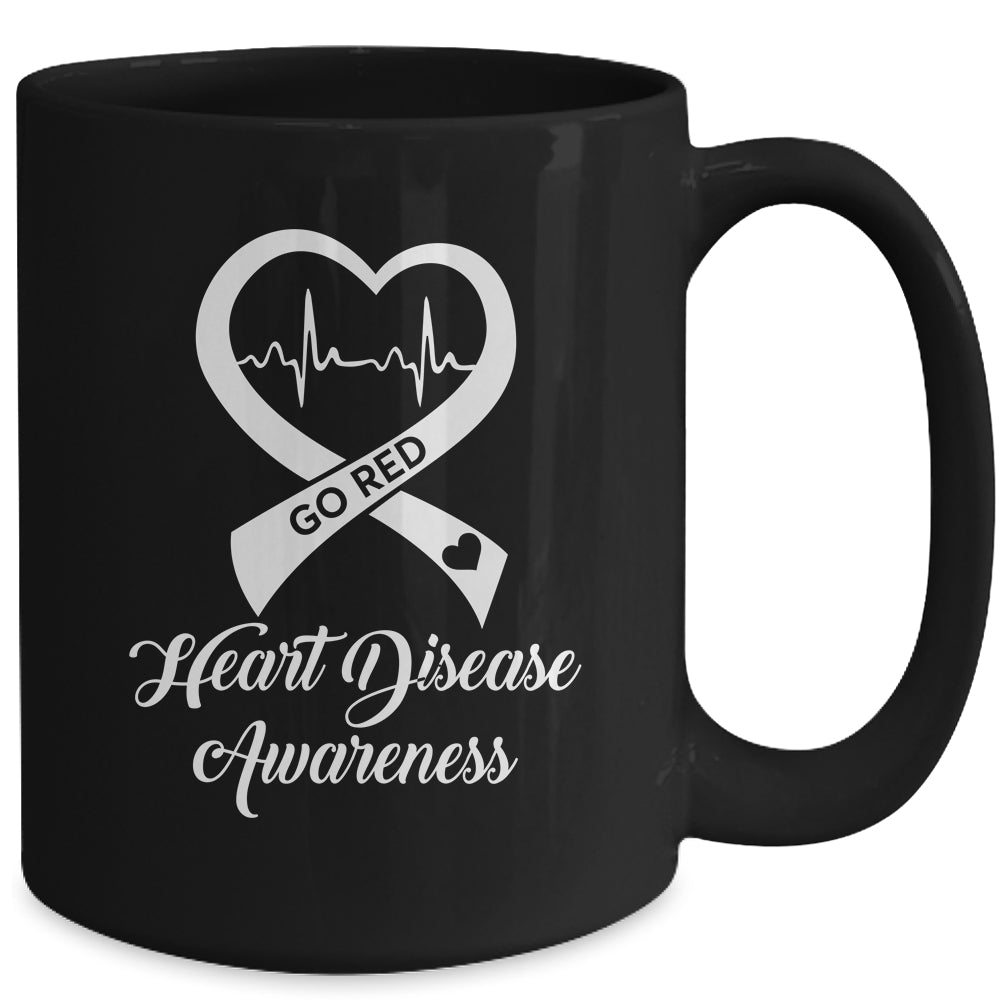 Heart Disease Awareness We Wear Red In February Go Red Heart Mug | teecentury