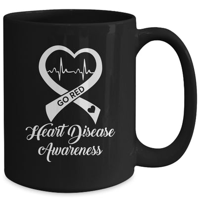 Heart Disease Awareness We Wear Red In February Go Red Heart Mug | teecentury