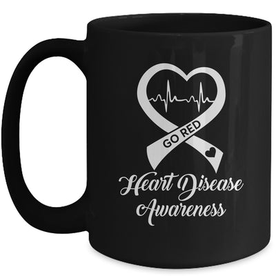 Heart Disease Awareness We Wear Red In February Go Red Heart Mug | teecentury