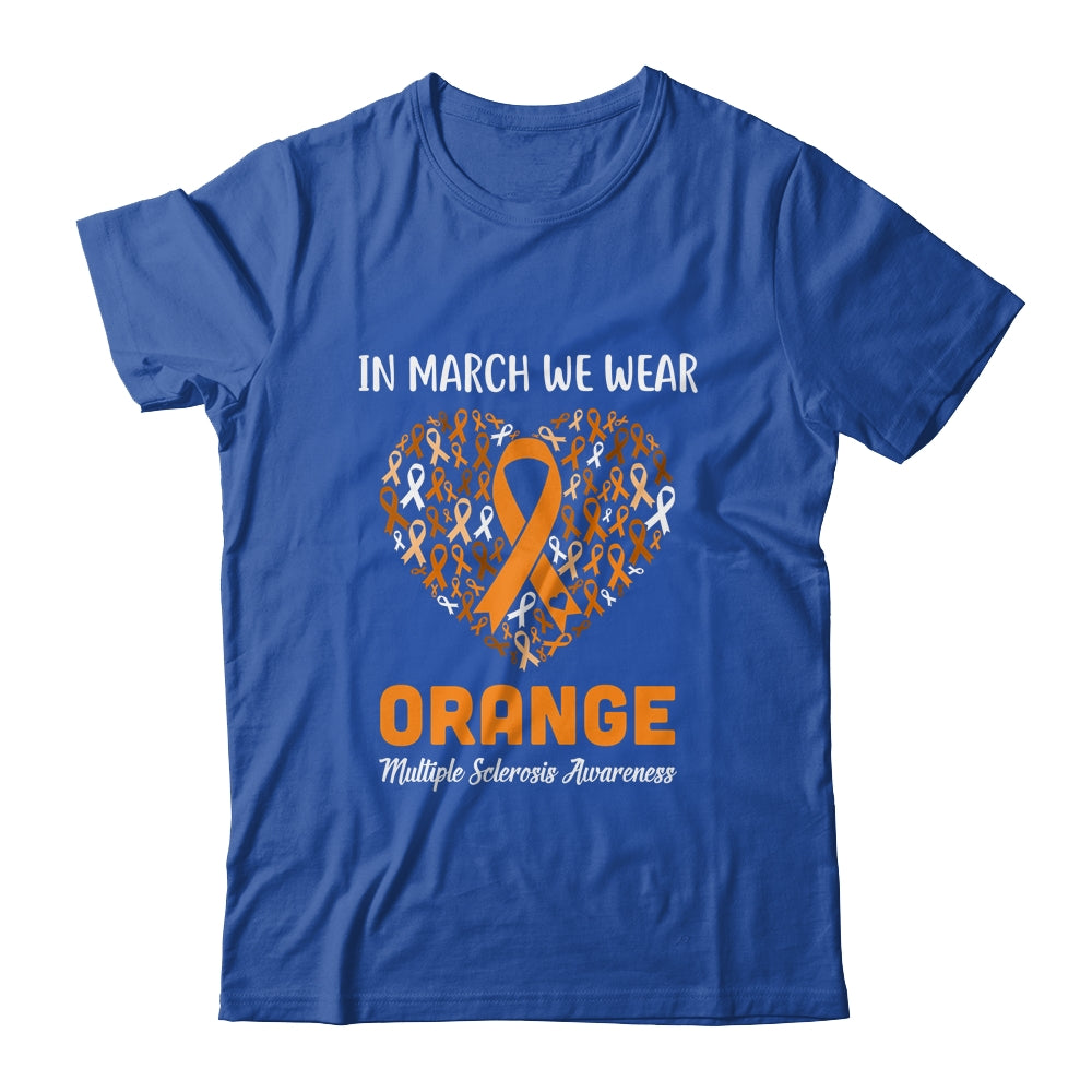 Heart In March We Wear Orange Multiple Sclerosis Awareness T-Shirt & Hoodie | Teecentury.com