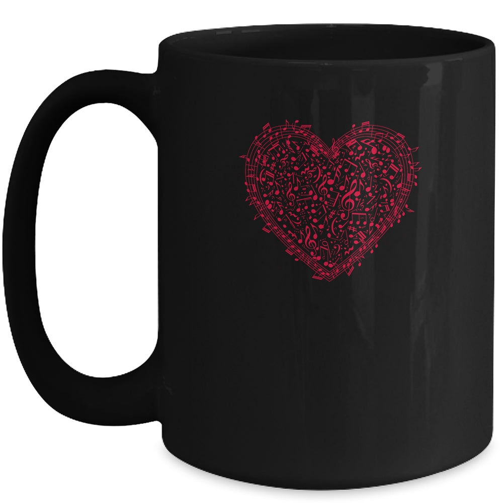 Heart Shape Musical Notes Music Lovers Gift Valentines Day Mug Coffee Mug | Teecentury.com