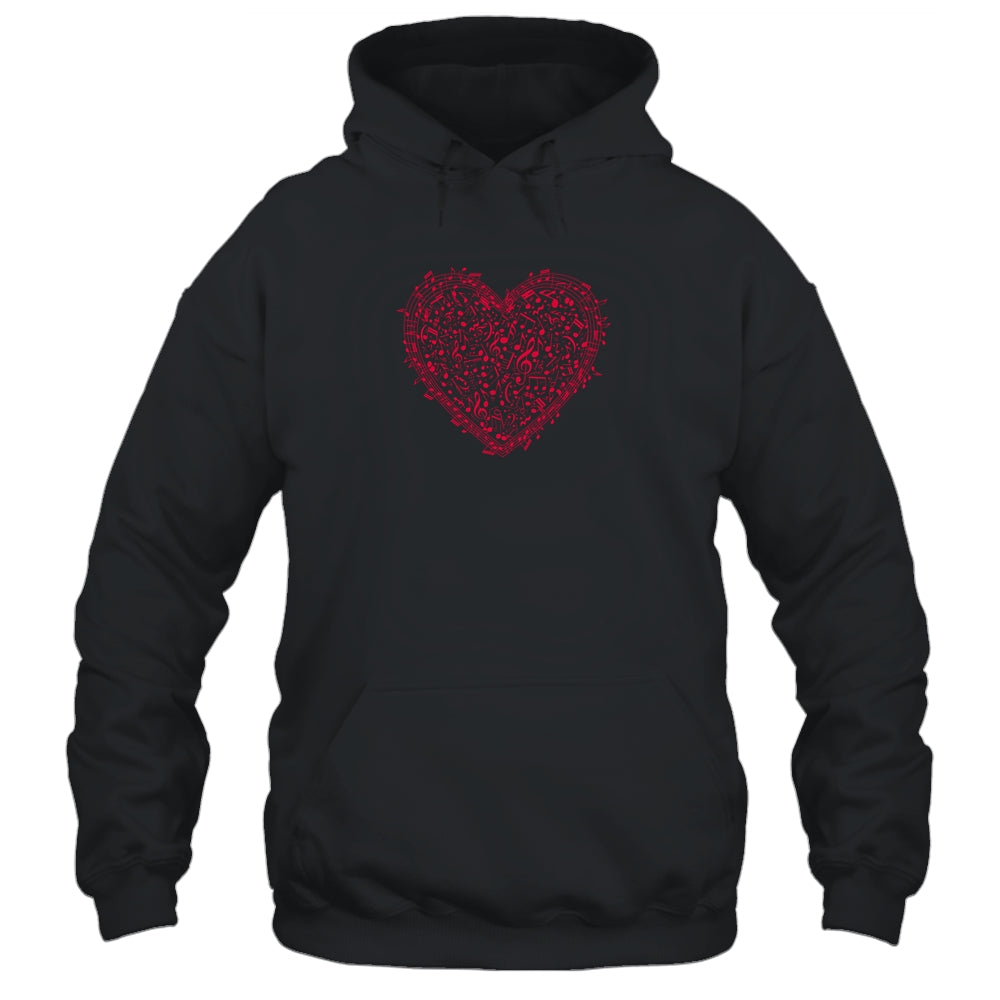 Heart Shape Musical Notes Music Lovers Gift Valentines Day T-Shirt & Hoodie | Teecentury.com