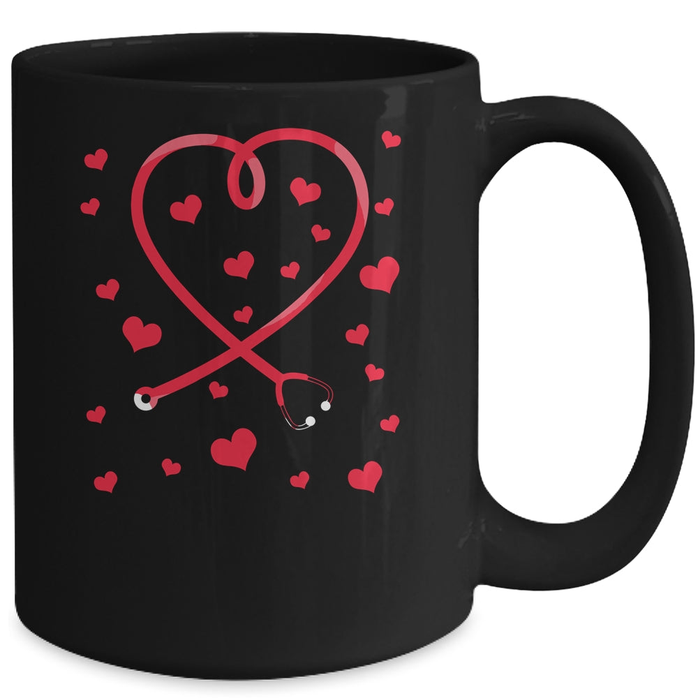 Heart Stethoscope Cute Love Nursing Valentines Day Nurse Mug Coffee Mug | Teecentury.com