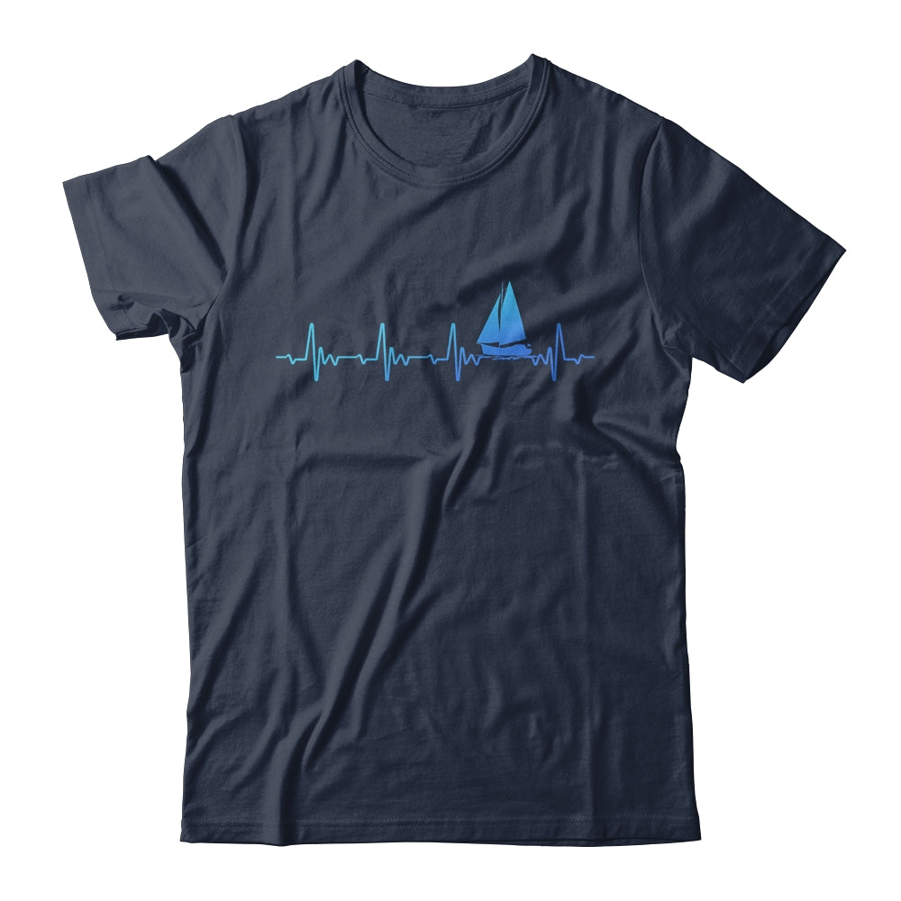 Heartbeat Sailing Sailboat Captain Funny Sailors T-Shirt & Tank Top | Teecentury.com