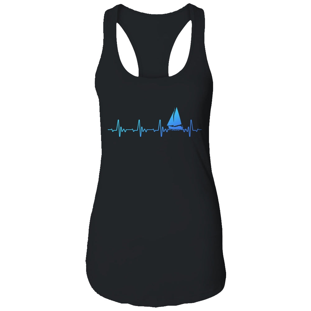 Heartbeat Sailing Sailboat Captain Funny Sailors T-Shirt & Tank Top | Teecentury.com