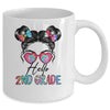 Hello 2nd Grade Messy Bun Girls Tie Dye Cute Back To School Mug | teecentury