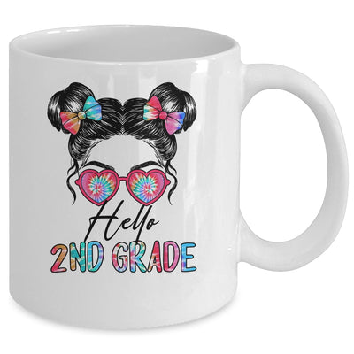 Hello 2nd Grade Messy Bun Girls Tie Dye Cute Back To School Mug | teecentury