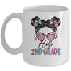 Hello 2nd Grade Messy Bun Girls Tie Dye Cute Back To School Mug | teecentury