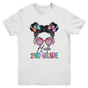 Hello 2nd Grade Messy Bun Girls Tie Dye Cute Back To School Youth Shirt | teecentury