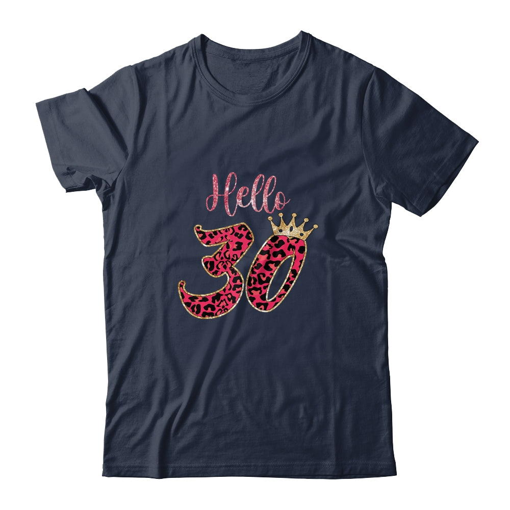 Hello 30 Years Leopard Print 30th Birthday Party Woman T-Shirt & Tank Top | Teecentury.com