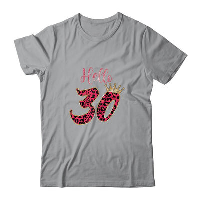 Hello 30 Years Leopard Print 30th Birthday Party Woman T-Shirt & Tank Top | Teecentury.com