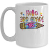 Hello 3rd Grade Leopard Tie Dye Pencil Cute Teacher Mug | teecentury