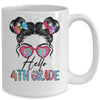 Hello 4th Grade Messy Bun Girls Tie Dye Cute Back To School Mug | teecentury