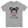 Hello 4th Grade Messy Bun Girls Tie Dye Cute Back To School Youth Shirt | teecentury