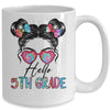 Hello 5th Grade Messy Bun Girls Tie Dye Cute Back To School Mug | teecentury