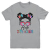 Hello 5th Grade Messy Bun Girls Tie Dye Cute Back To School Youth Shirt | teecentury
