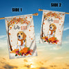 Hello Fall Beagle Dog Flag Maple Leaves Orange Pumpkin Autumn Flag | Teecentury.com