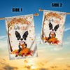 Hello Fall Boston Terrier Dog Flag Maple Leaves Orange Pumpkin Autumn Flag | Teecentury.com