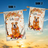 Hello Fall Bulldog Dog Flag Maple Leaves Orange Pumpkin Autumn Flag | Teecentury.com