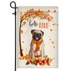 Hello Fall Pug Dog Flag Maple Leaves Orange Pumpkin Autumn Flag | Teecentury.com