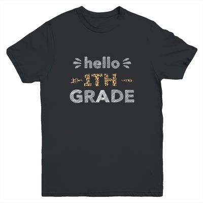 Hello First Grade Back To School 1st Day Leopard Kids Youth Youth Shirt | Teecentury.com