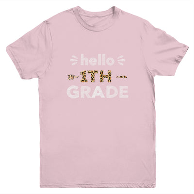 Hello First Grade Back To School 1st Day Leopard Kids Youth Youth Shirt | Teecentury.com