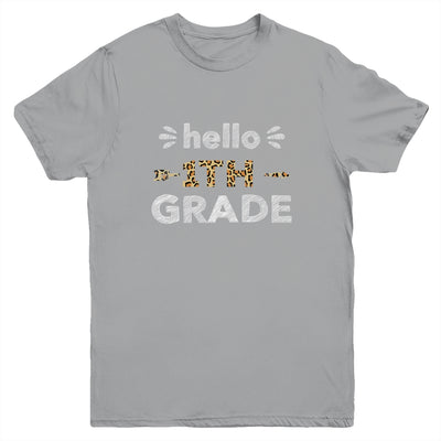 Hello First Grade Back To School 1st Day Leopard Kids Youth Youth Shirt | Teecentury.com