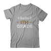 Hello First Grade Back To School 1st Day Leopard Teachers T-Shirt & Hoodie | Teecentury.com