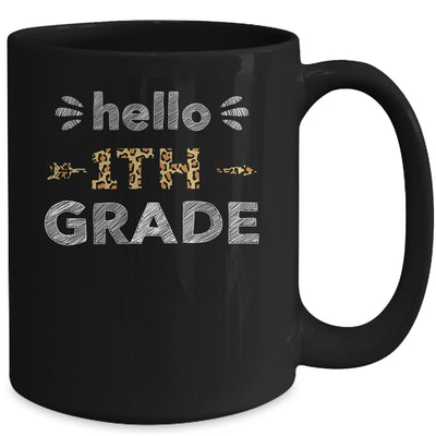 Hello First Grade Back To School 1st Day Leopard Teachers Mug Coffee Mug | Teecentury.com