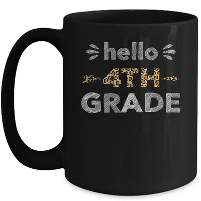 Hello Fourth Grade Back To School 1st Day Leopard Teachers Mug Coffee Mug | Teecentury.com