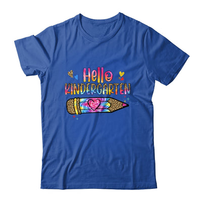 Hello Kindergarten Leopard Tie Dye Pencil Cute Teacher Shirt & Hoodie | teecentury