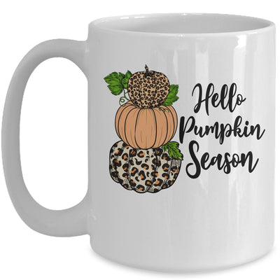 Hello Pumpkin Season Leopard Autumn Season Lovers Fall Mug | teecentury