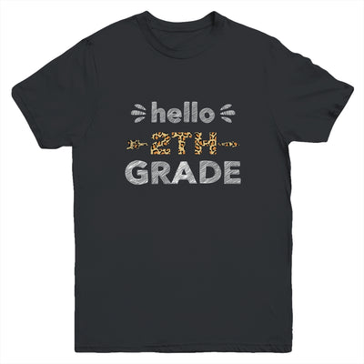 Hello Second Grade Back To School 1st Day Leopard Kids Youth Youth Shirt | Teecentury.com