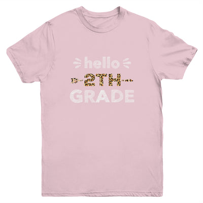 Hello Second Grade Back To School 1st Day Leopard Kids Youth Youth Shirt | Teecentury.com