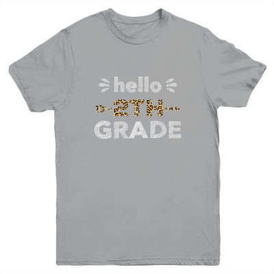 Hello Second Grade Back To School 1st Day Leopard Kids Youth Youth Shirt | Teecentury.com