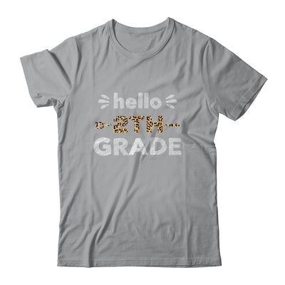 Hello Second Grade Back To School 1st Day Leopard Teachers T-Shirt & Hoodie | Teecentury.com