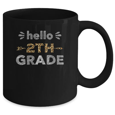 Hello Second Grade Back To School 1st Day Leopard Teachers Mug Coffee Mug | Teecentury.com