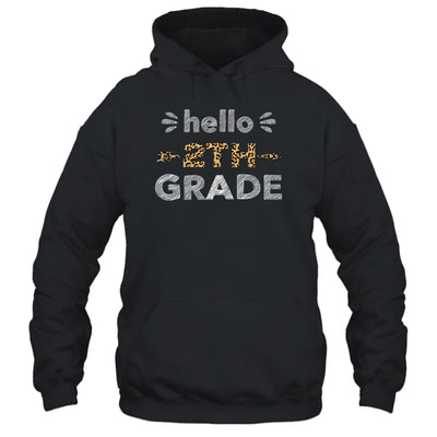 Hello Second Grade Back To School 1st Day Leopard Teachers T-Shirt & Hoodie | Teecentury.com