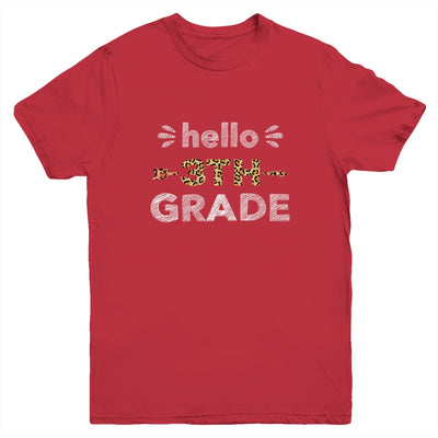 Hello Third Grade Back To School 1st Day Leopard Kids Youth Youth Shirt | Teecentury.com