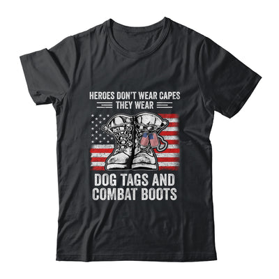 Heroes Don't Wear Capes They Wear Dog Tags Combat Boots T-Shirt & Hoodie | Teecentury.com