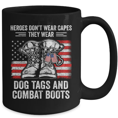 Heroes Don't Wear Capes They Wear Dog Tags Combat Boots Mug Coffee Mug | Teecentury.com