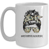 History Teacher Messy Bun Life Hair Glasses Mug Coffee Mug | Teecentury.com