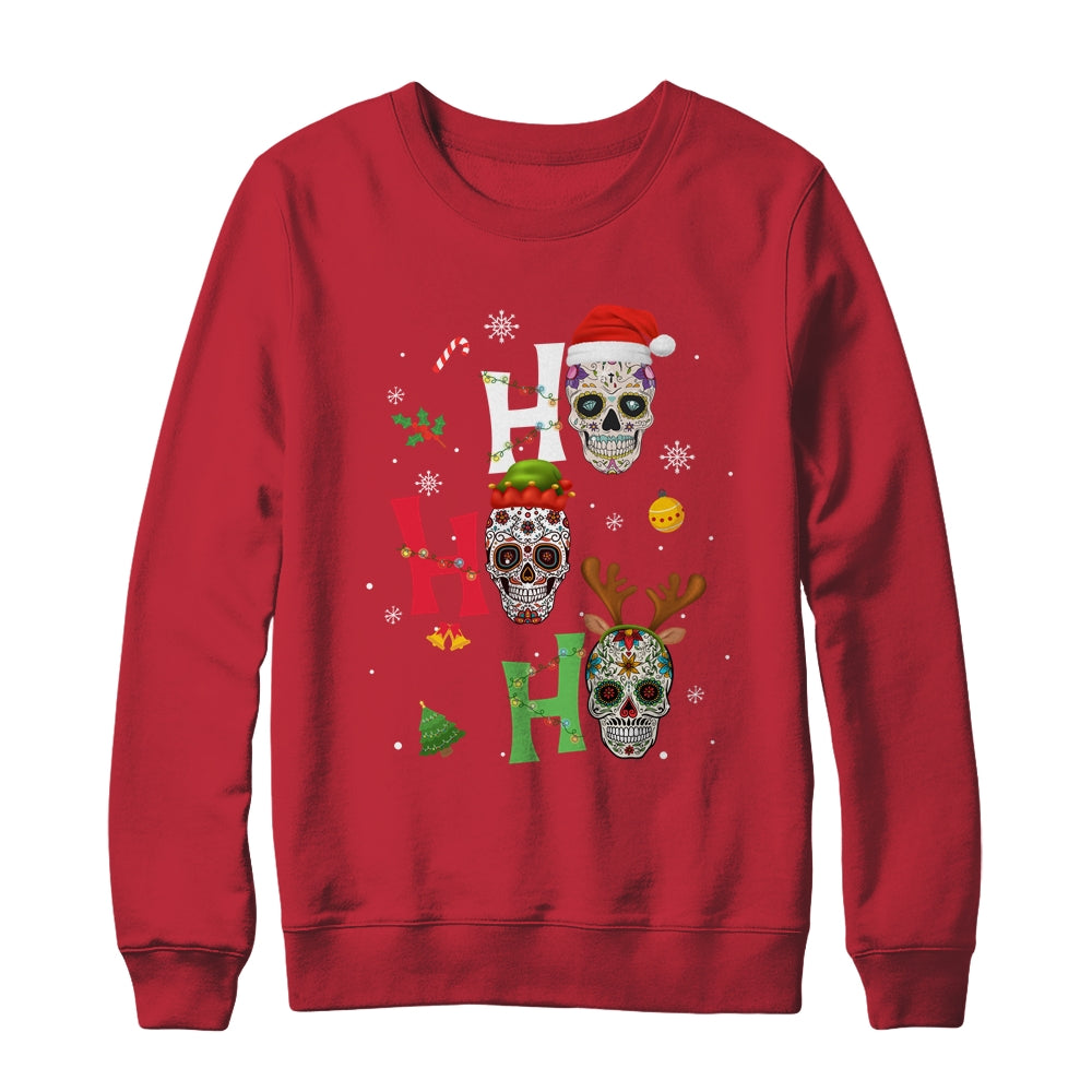 Ho Ho Ho Mexican Skull Santa Hat Christmas Funny Xmas Gift T-Shirt & Sweatshirt | Teecentury.com
