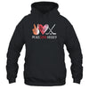 Hockey Player Girls Peace Love Hockey Women T-Shirt & Tank Top | Teecentury.com