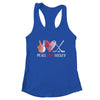 Hockey Player Girls Peace Love Hockey Women T-Shirt & Tank Top | Teecentury.com