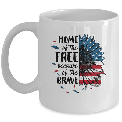 Home Of The Free Because Of The Brave 4th Of July Sunflower Mug Coffee Mug | Teecentury.com